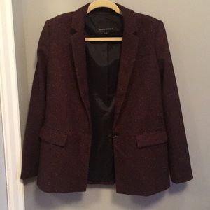 Banana Republic maroon tweed blazer